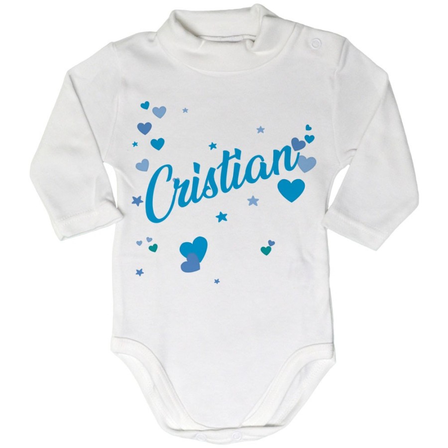 Body lupetto neonato personalizzato con nome e tanti cuoricini Divertenti