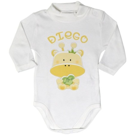 Body lupetto neonato personalizzato con nome giraffa