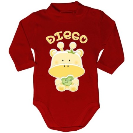 Body lupetto neonato personalizzato con nome giraffa Divertenti