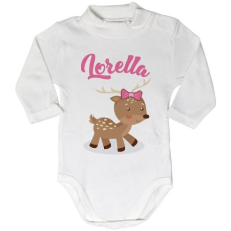 Body lupetto neonato personalizzato con nome baby cerbiatto
