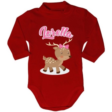 Body lupetto neonato personalizzato con nome baby cerbiatto Divertenti