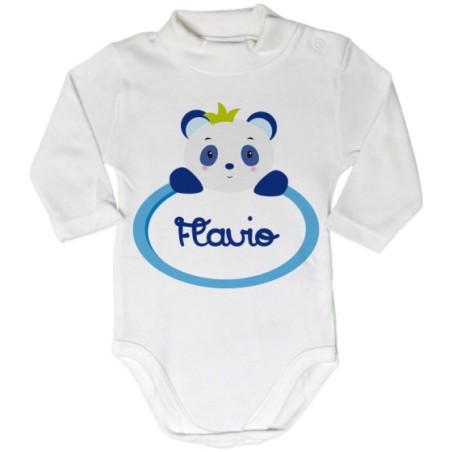 Body lupetto neonato personalizzato con nome panda