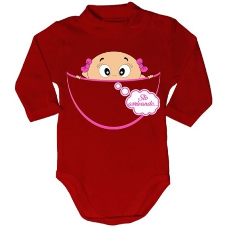 Body lupetto neonato bimbo che esce dalla tasca sto arrivando Divertenti