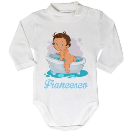 Body lupetto neonato personalizzato con nome bimbo esce...