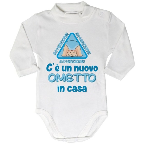 Body lupetto neonato attenzione c'è un nuovo ometto in casa Divertenti