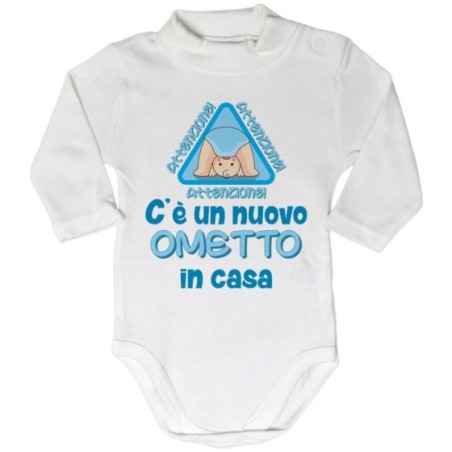 Body lupetto neonato attenzione c'è un nuovo ometto in casa