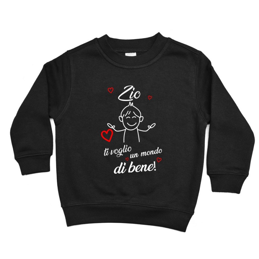 Felpa bambino zio zii ti voglio vi voglio un mondo di bene Per gli zii