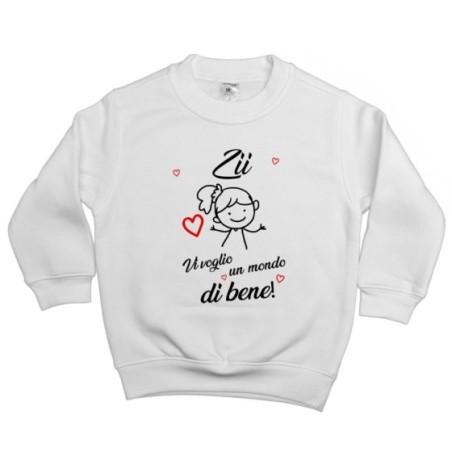 Felpa bambino zio zii ti voglio vi voglio un mondo di bene Per gli zii