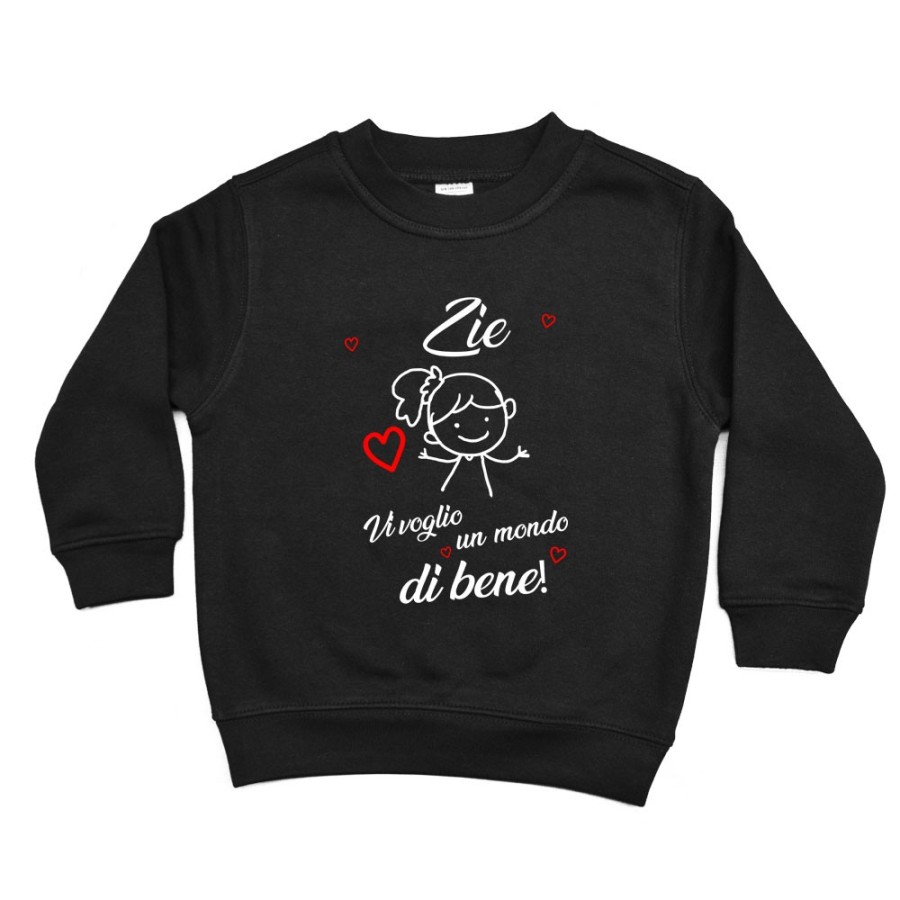 Felpa bambino zio zii ti voglio vi voglio un mondo di bene Per gli zii