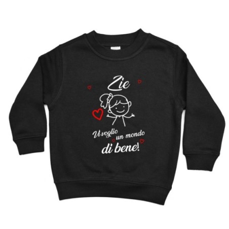 Felpa bambino zio zii ti voglio vi voglio un mondo di bene Per gli zii