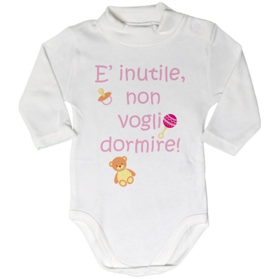 Body lupetto neonato non voglio dormire Divertenti