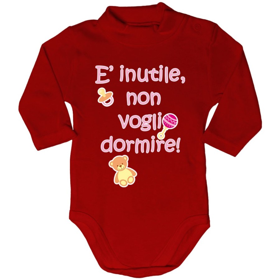 Body lupetto neonato non voglio dormire Divertenti