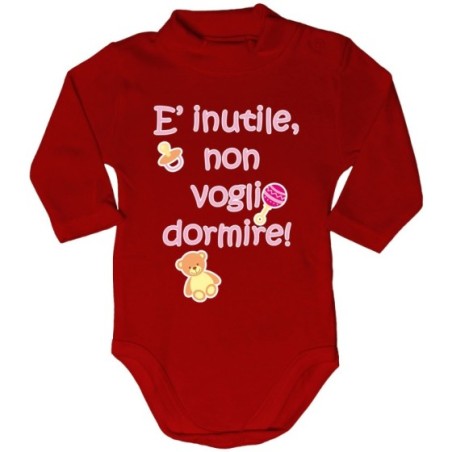 Body lupetto neonato non voglio dormire Divertenti