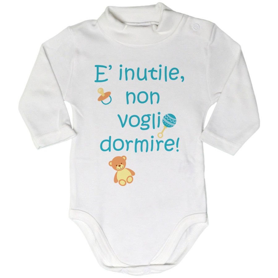 Body lupetto neonato non voglio dormire Divertenti
