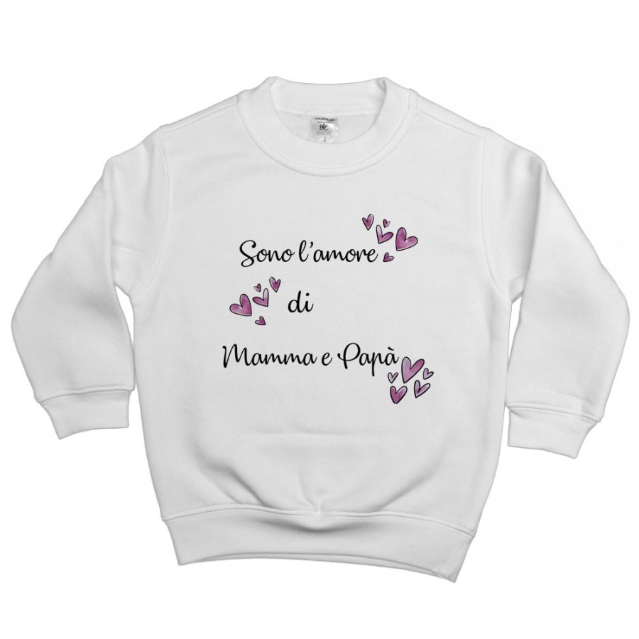 Felpa bambina sono l'amore di mamma e papà Per la famiglia