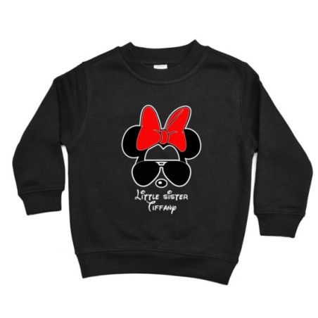 Felpa bambina personalizzato con nome little sister minnie Per la famiglia