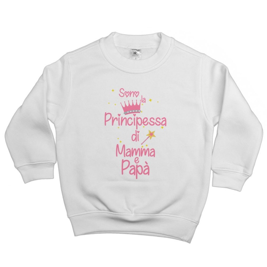 Felpa bambino sono la principessa il principe di mamma e papà Per la famiglia