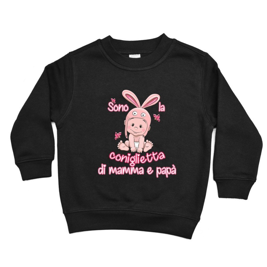 Felpa bambina sono la coniglietta di mamma e papà Per la famiglia