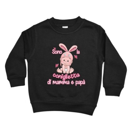 Felpa bambina sono la coniglietta di mamma e papà