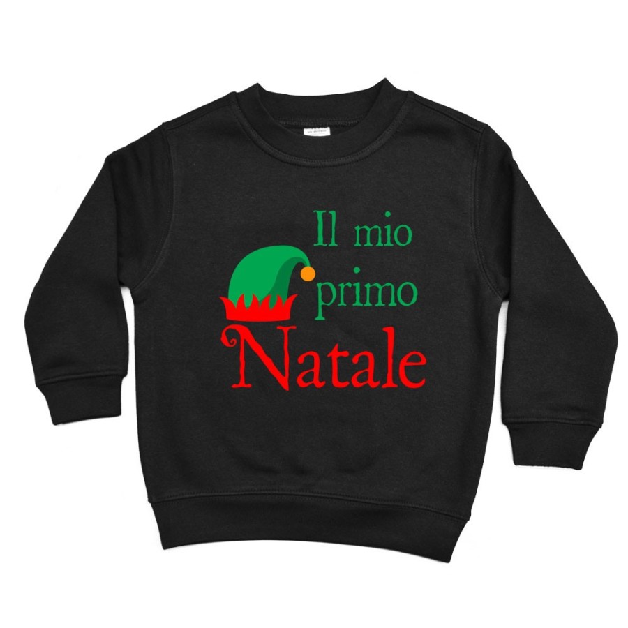 Felpa bambino il mio primo natale con cappello da elfo Natale