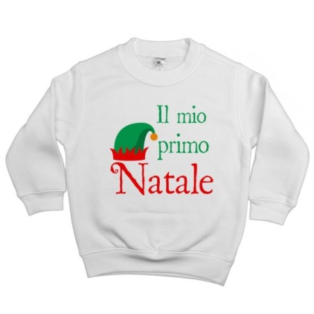 Felpa bambino il mio primo natale con cappello da elfo Natale