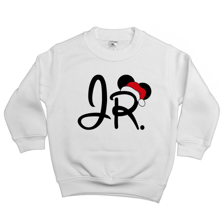 Felpa bambino personalizzabile con nome jr con cappello natalizio Natale