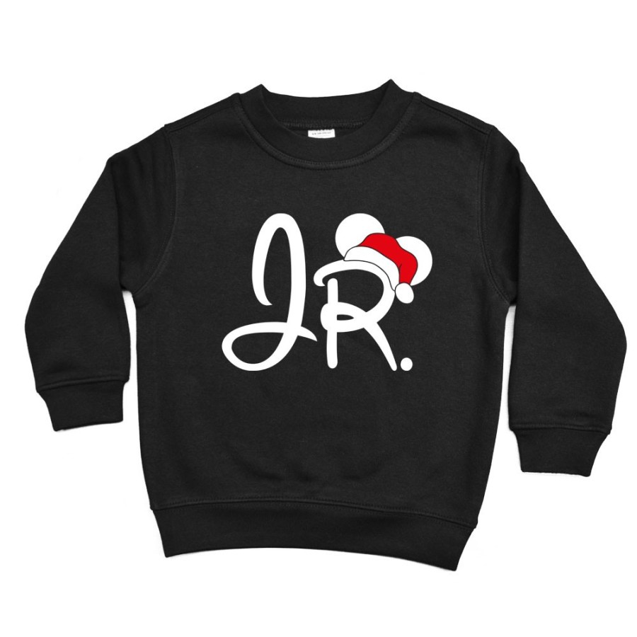 Felpa bambino personalizzabile con nome jr con cappello natalizio Natale