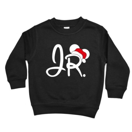 Felpa bambino personalizzabile con nome jr con cappello natalizio Natale