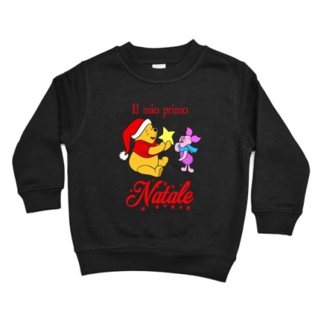 Felpa bambino personalizzabile con nome winnie the pooh il mio primo natale Natale