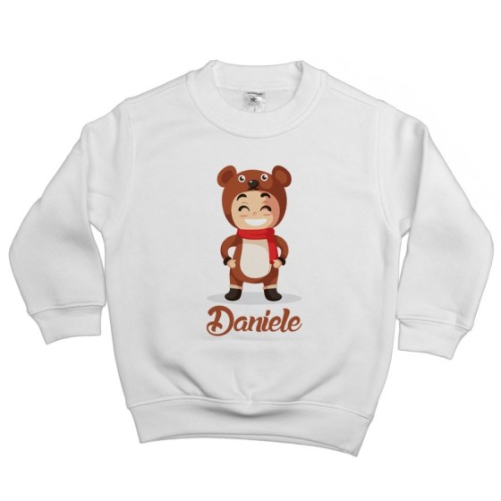Felpa bambino personalizzata con nome baby orso Natale
