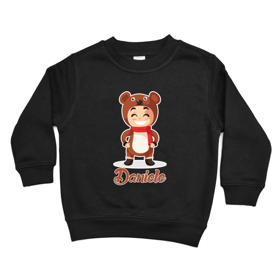Felpa bambino personalizzata con nome baby orso Natale