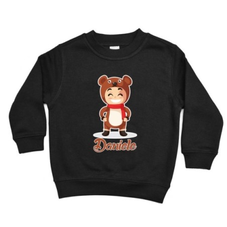 Felpa bambino personalizzata con nome baby orso Natale