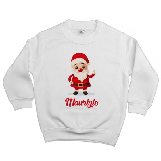 Felpa bambino personalizzata con nome baby santa Natale
