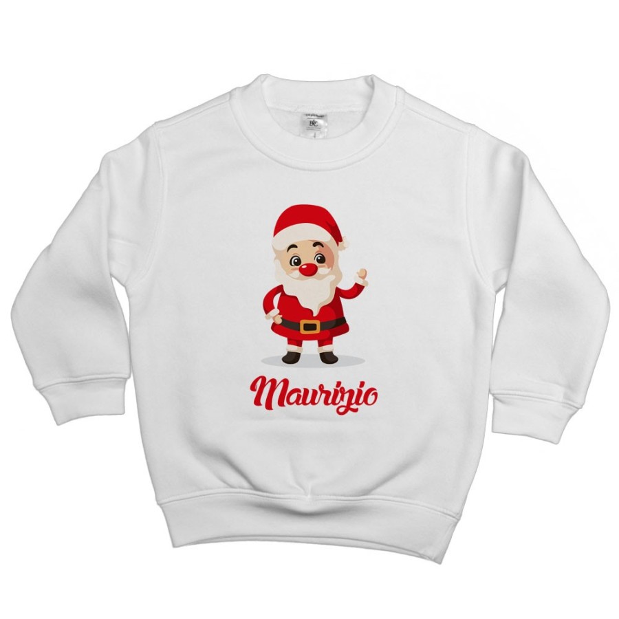 Felpa bambino personalizzata con nome baby santa Natale