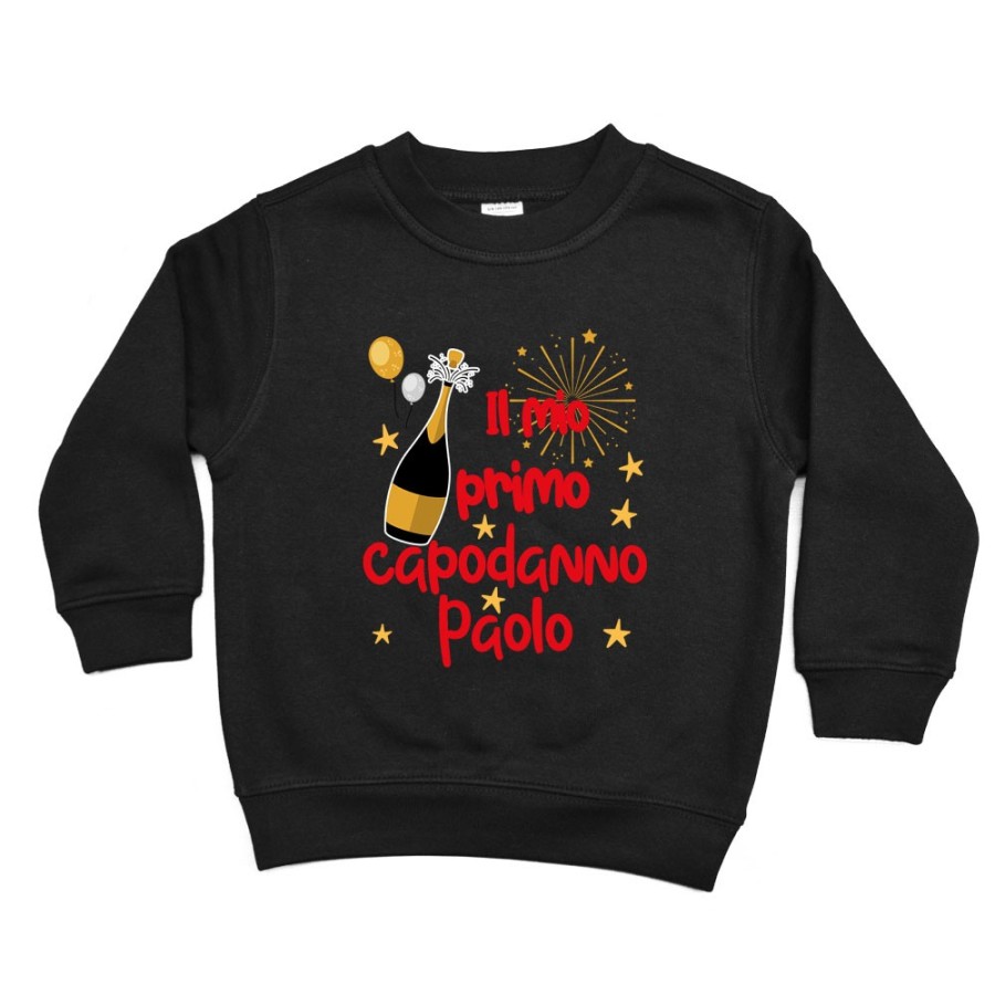 Felpa bambino personalizzata con nome il mio primo capodanno Natale