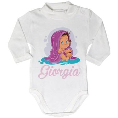 Body lupetto neonata personalizzato con nome bimba con...
