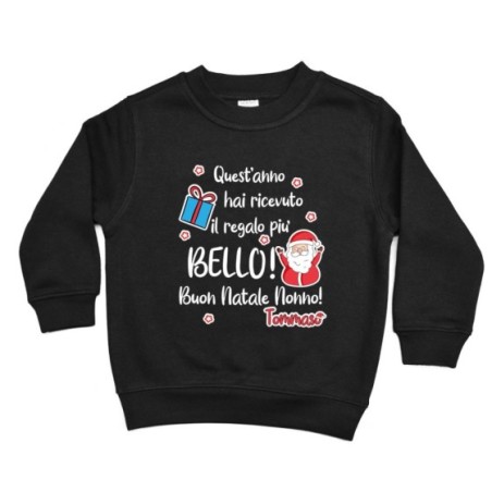 Felpa bambino personalizzata con nome nonno quest'anno...