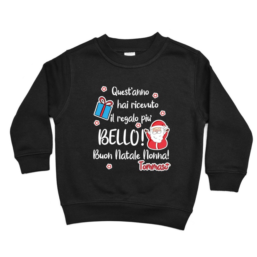 Felpa bambino personalizzata con nome nonno quest'anno hai ricevuto il regalo più bello natale Natale