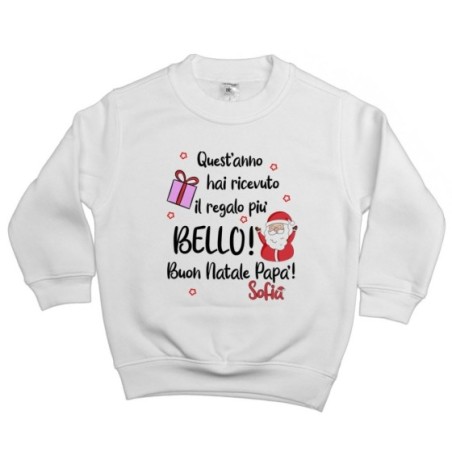 Felpa bambino personalizzata con nome papà quest'anno hai...