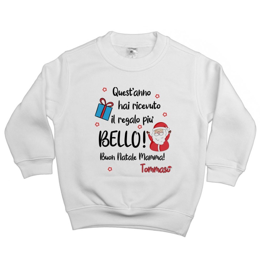 Felpa bambino personalizzata con nome papà quest'anno hai ricevuto il regalo più bello natale Natale