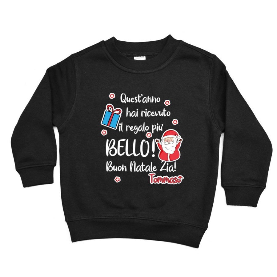 Felpa bambino personalizzata con nome zio quest'anno hai ricevuto il regalo più bello natale Natale