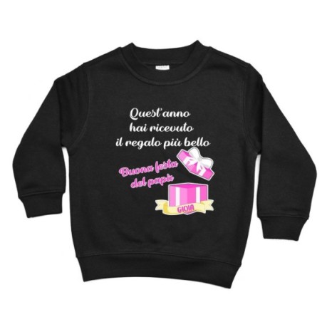 Felpa bambino personalizzata con nome papà quest'anno hai...