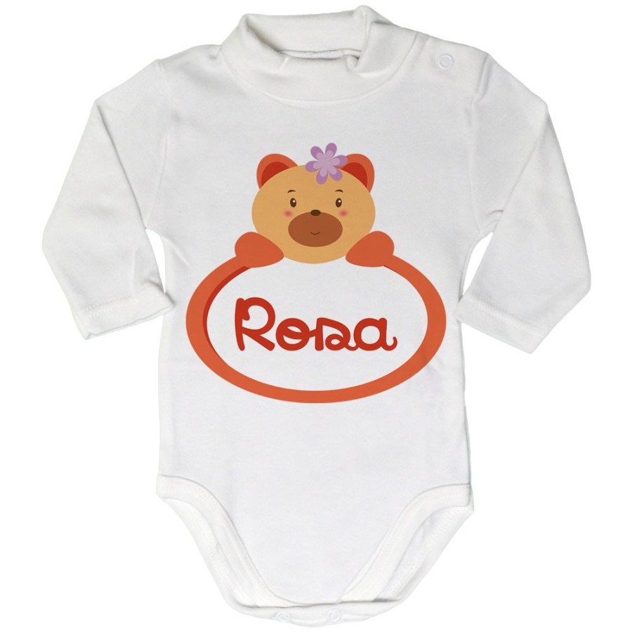 Body lupetto neonata personalizzato con nome orsetto Divertenti