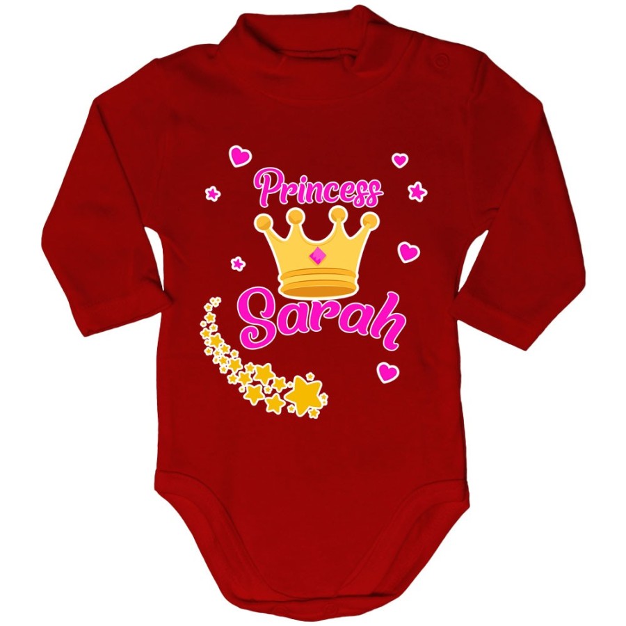 Body lupetto neonato personalizzato con nome prince princess con corona Divertenti