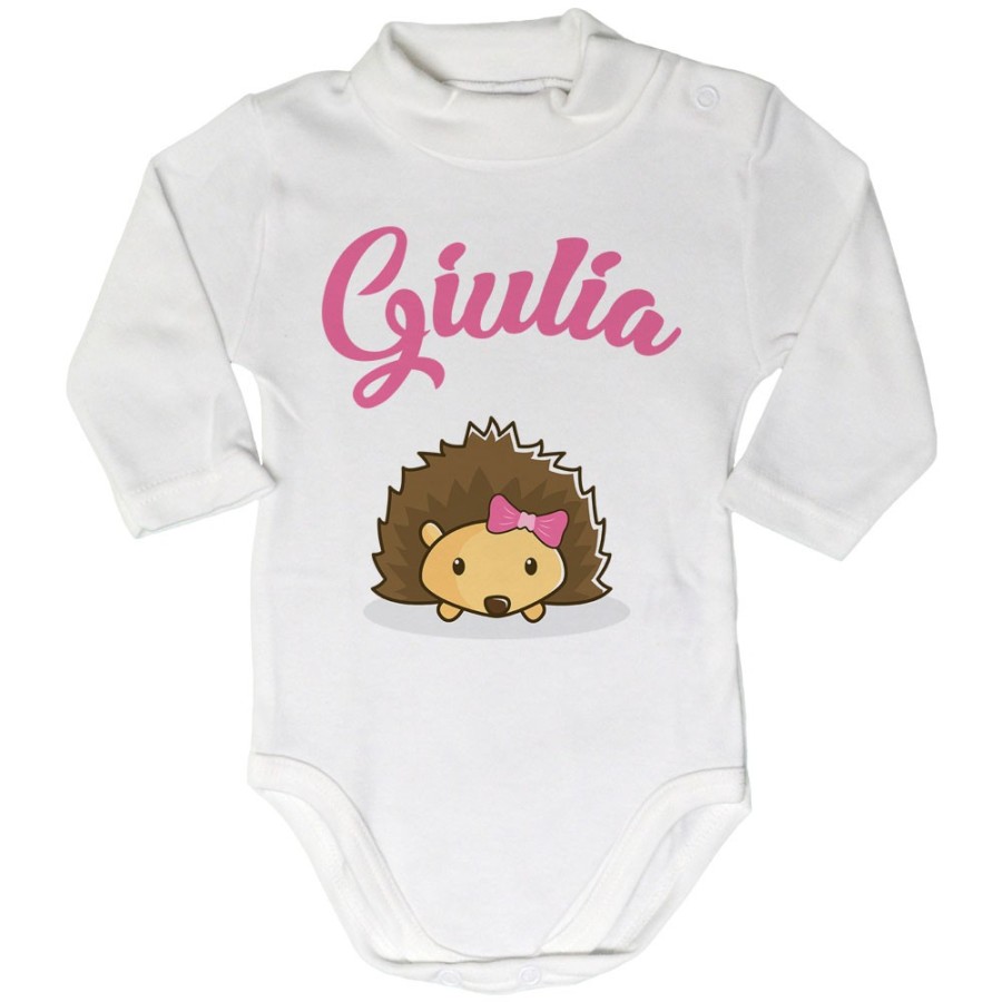 Body lupetto neonato personalizzato con nome baby riccio Divertenti