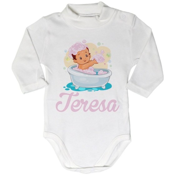 Body lupetto neonata personalizzato con nome bimba nella vasca Divertenti
