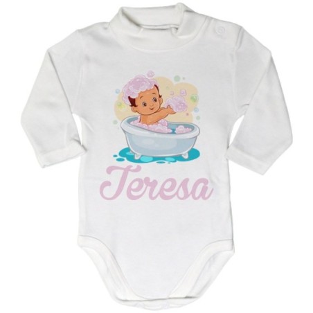 Body lupetto neonata personalizzato con nome bimba nella...