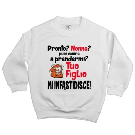 Felpa bambino pronto nonna nonno? puoi venire a prendermi? tua figlio mi infastidisce Per i nonni