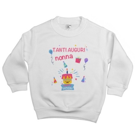 Felpa bambino personalizzabile con nome tanti auguri nonno nonna con palloncini Per i nonni