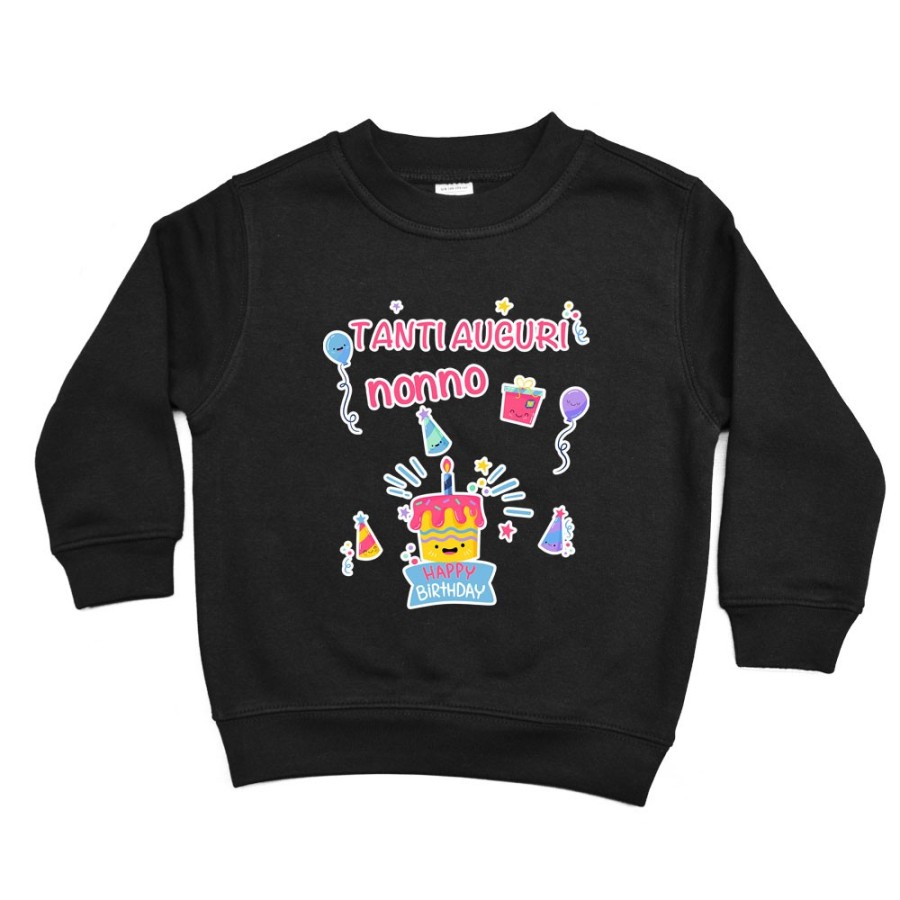 Felpa bambino personalizzabile con nome tanti auguri nonno nonna con palloncini Per i nonni